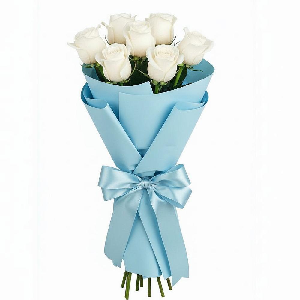 Букет 7 белых роз Проуд в Починке