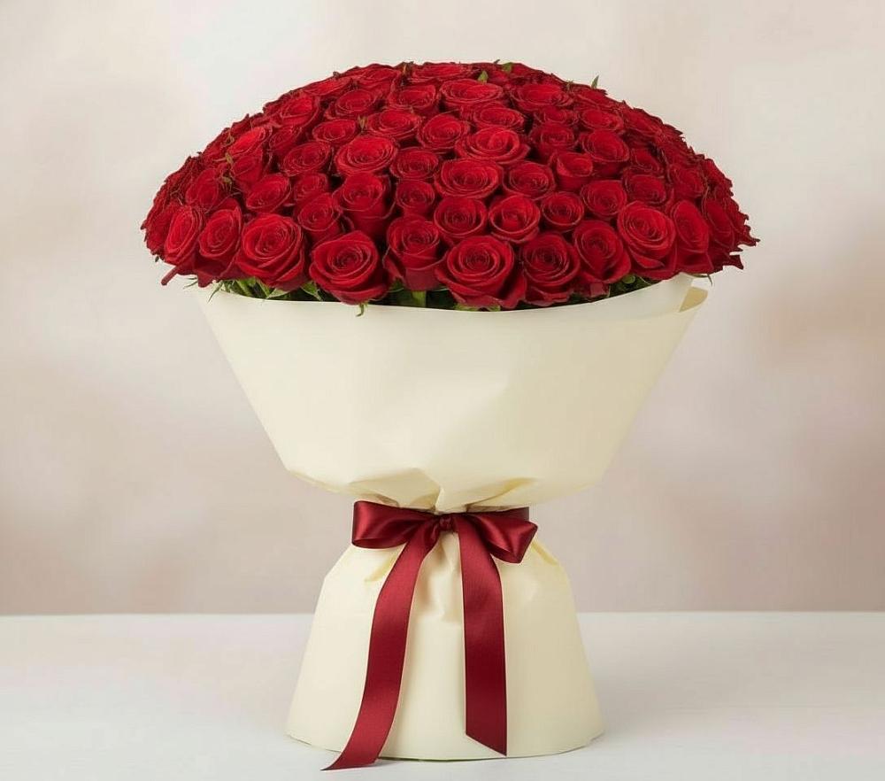 Букет 101 Красная роза Милано в Починке