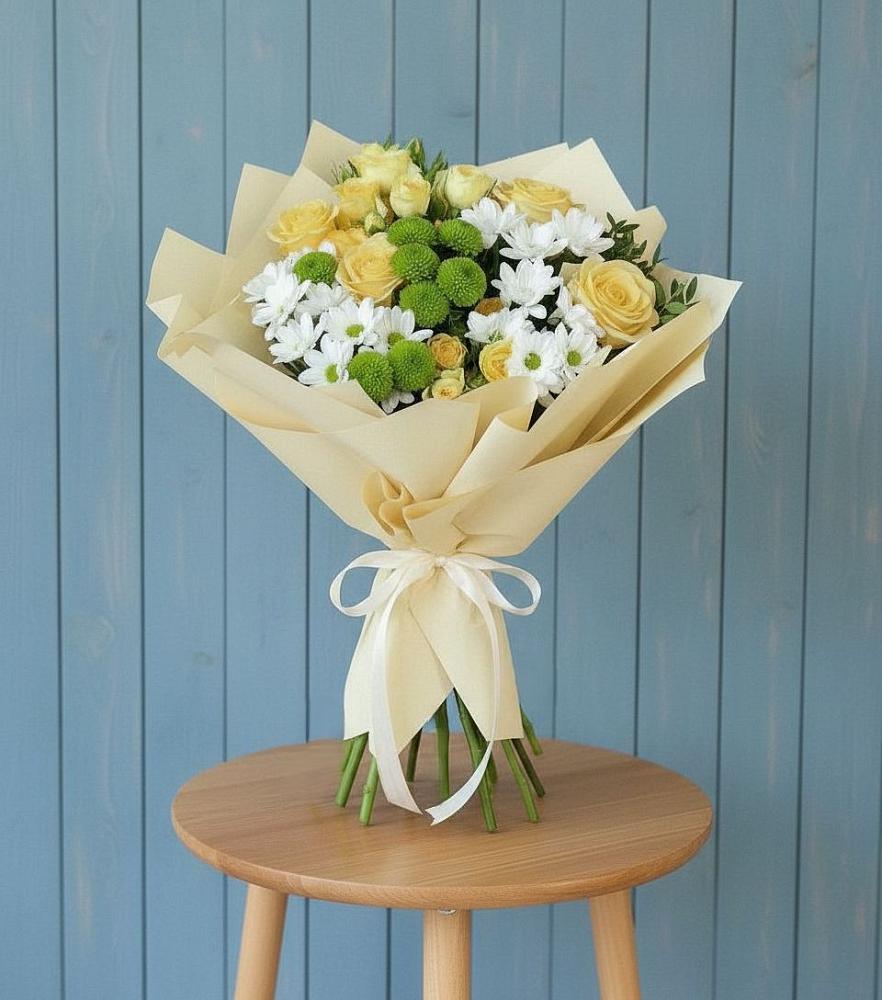 Букет цветов из: Хризантемы и Розы в Починке