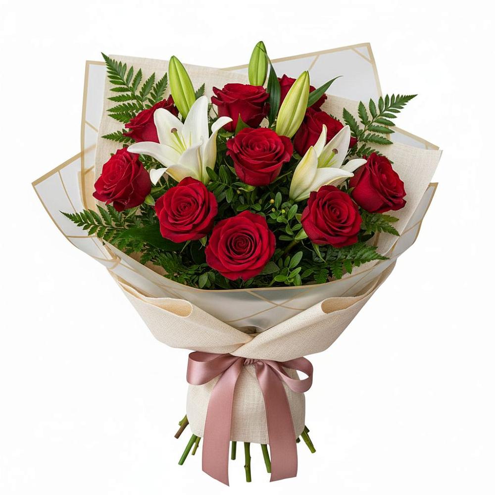 Букет цветов из: Лилии и Розы в Починке