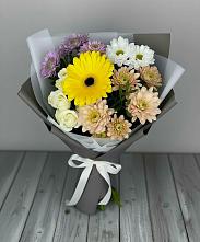 Букет цветов из:  Розы, Герберы и Хризантемы в Починке
