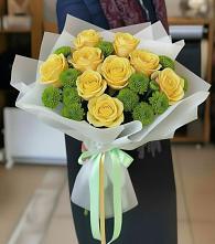 Букет цветов из:  Хризантемы и Розы в Починке