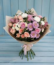 Букет цветов из:  Хризантемы, Розы и Альстромерии #REPLACE_PRED# Починке