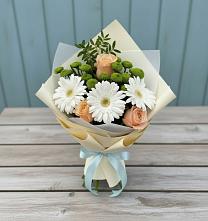 Букет цветов из:  Герберы, Розы и Хризантемы #REPLACE_PRED# Починке